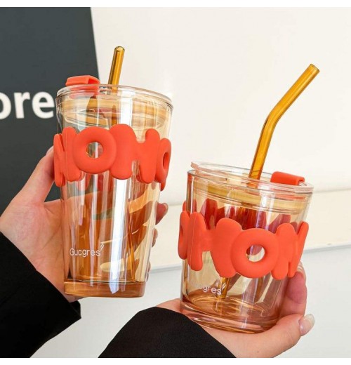 Portable Drinking Cartoon Glass Straw Insulated Set Accompanying Student Gift Straw Cup tumbler mug and Casual Cups for Students Portable Drinking Cartoon Glass Straw Insulated Set Accompanying Student Gift Straw Cup tumbler mug and Casual Cups for Students