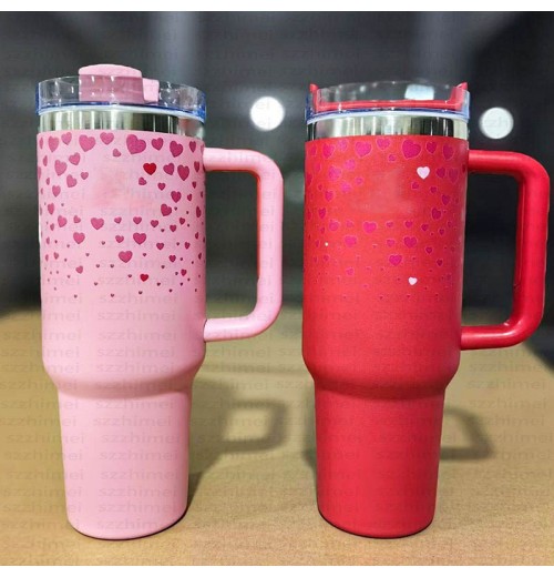 Factory Newest Custom 20 30 40 oz Valentine's Day Tumbler with Handle and Straw Stainless Steel Insulated Coffee Cups Gifts Factory Newest Custom 20 30 40 oz Valentine's Day Tumbler with Handle and Straw Stainless Steel Insulated Coffee Cups Gifts
