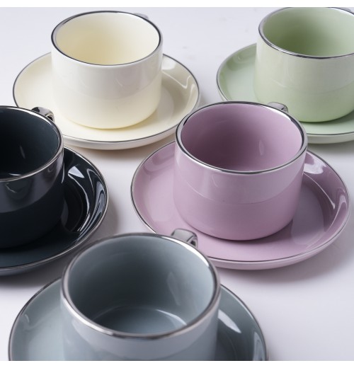 Logo Design Ceramic Coffee Cup Set Custom Wholesale With Handle Tea And Saucer Cups Logo Design Ceramic Coffee Cup Set Custom Wholesale With Handle Tea And Saucer Cups