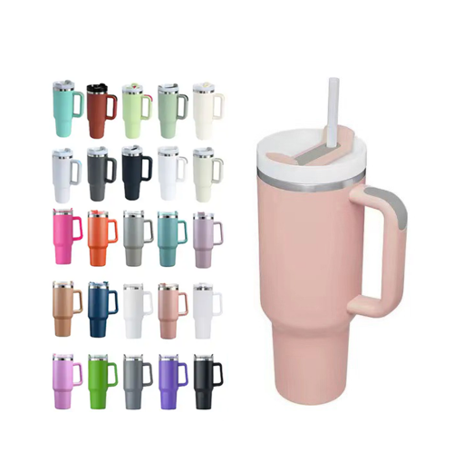 Tumblers wholesale bulk customized 40 oz stainless steel cup double wall insulated thermal 40oz tumbler with handle and straw Tumblers wholesale bulk customized 40 oz stainless steel cup double wall insulated thermal 40oz tumbler with handle and straw