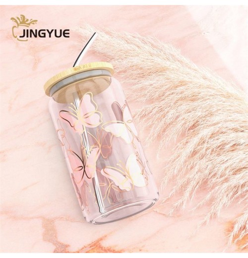 UV Printing 16oz 20oz 25oz Soda Beer Can Shaped Glass Mugs Juice Milk Drinking Glass Cup With Bamboo Lid And Straw for Christmas UV Printing 16oz 20oz 25oz Soda Beer Can Shaped Glass Mugs Juice Milk Drinking Glass Cup With Bamboo Lid And Straw for Christmas