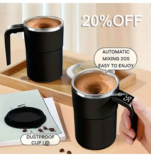 Promotion Gift Self Stirring Coffee Mug Stainless Steel Rechargeable Automatic Magnetic Coffee Cup with LED Display Temperature Promotion Gift Self Stirring Coffee Mug Stainless Steel Rechargeable Automatic Magnetic Coffee Cup with LED Display Temperature